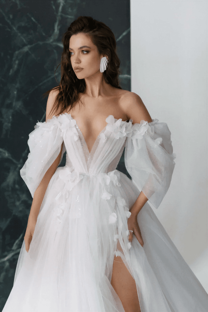 Robe de Mariage Manches 3/4 Princesse