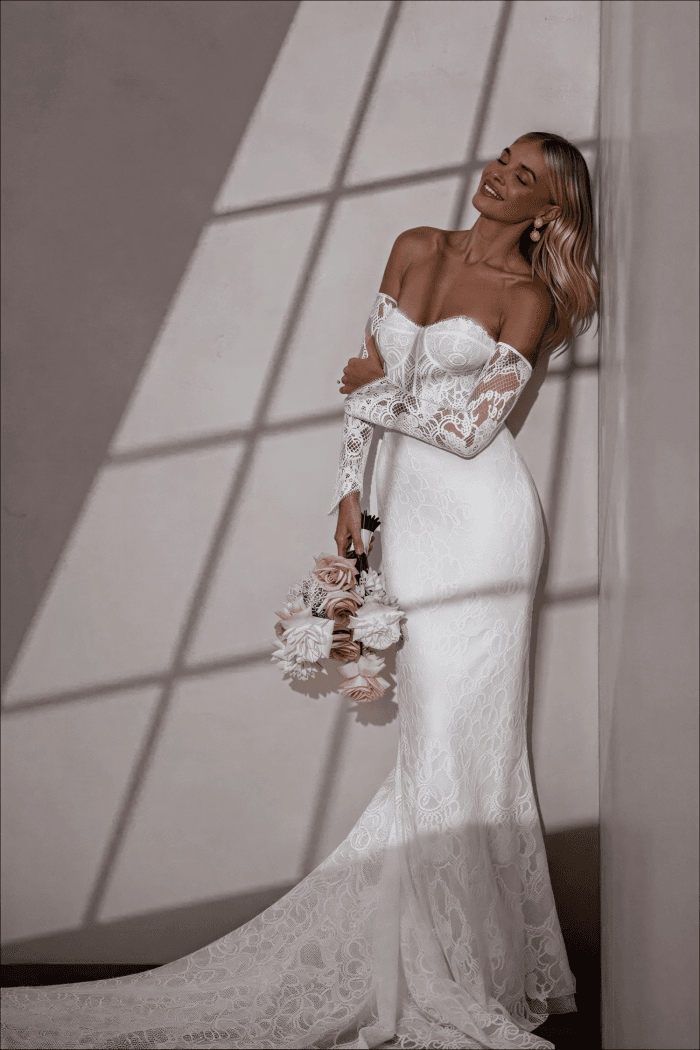 Robe de Mariage Dentelle Manches Longues