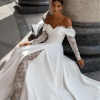 Robe de Mariage Manches Longues Simple
