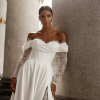 Robe de Mariage Simple Manches Longues