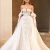 Robe de Mariage Sirène avec Jupe Amovible