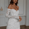 Robe de Mariée Courte Manches Longues