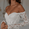 Robe de Mariée Courte Manches Longues Dentelle