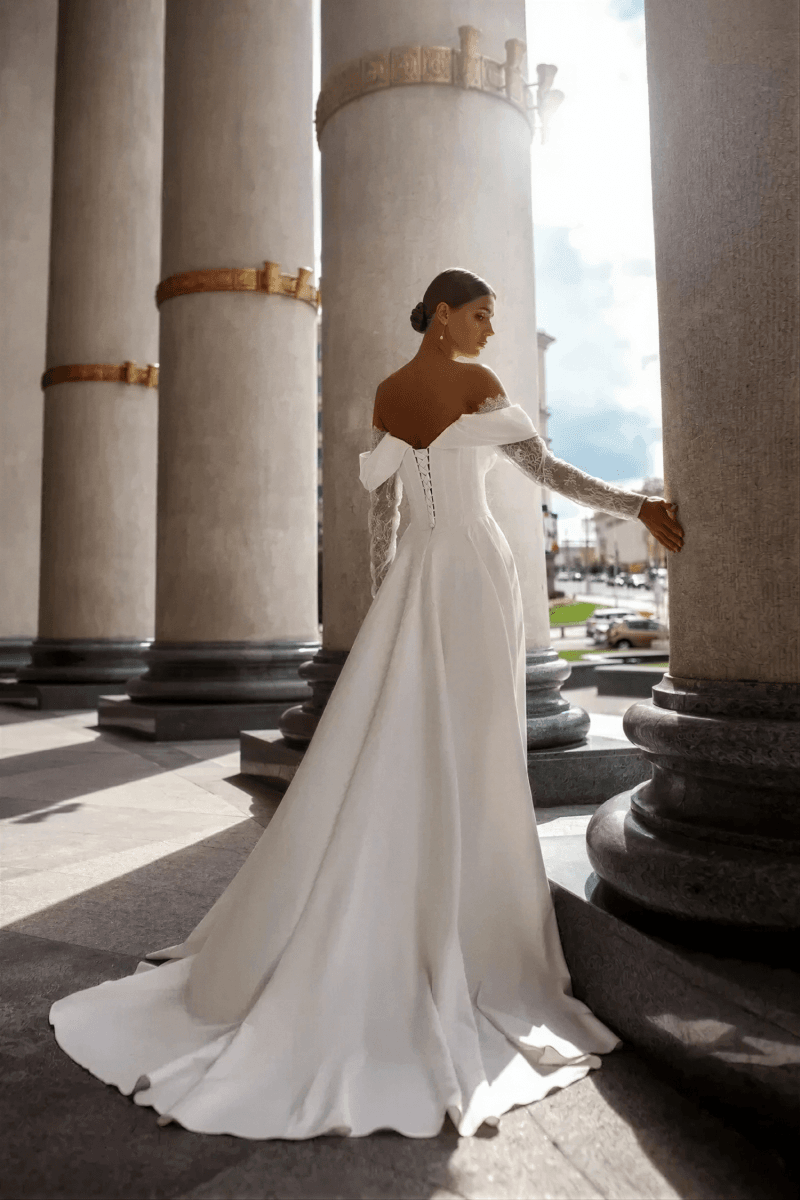 Robe de Mariée Manche Longue Simple