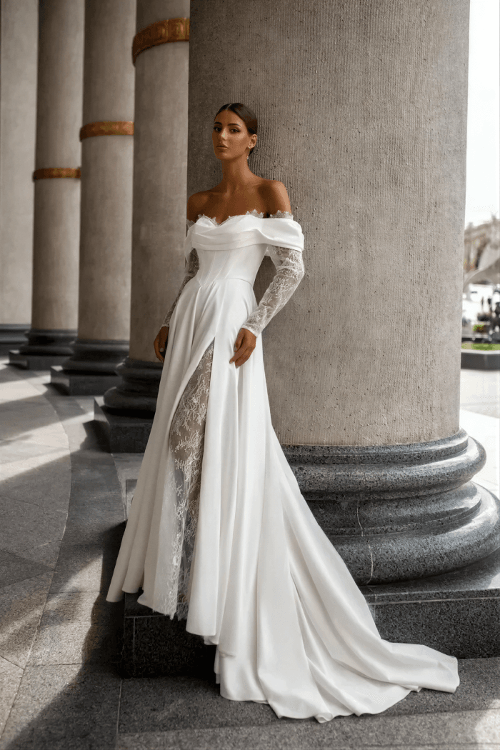 Robe de Mariée Manches Longues Simple