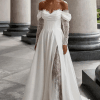 Robe de Mariée Simple Manches Longues