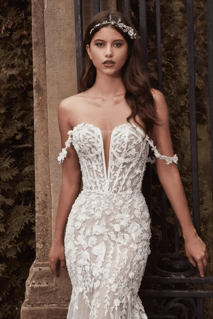 Robe de Mariée Sirène Traîne Amovible