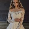 Robe de Mariage Princesse Manches Longues Dentelle