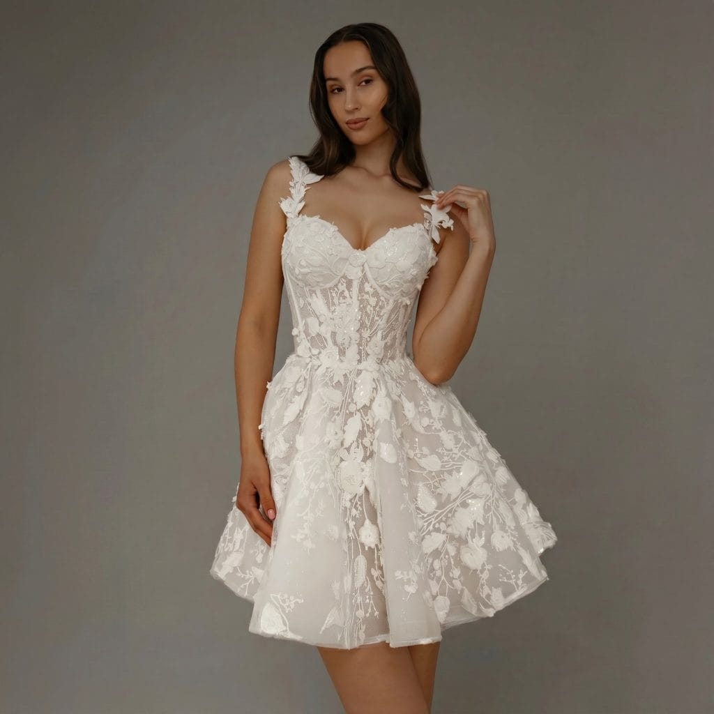Robe de Mariée Champêtre Courte