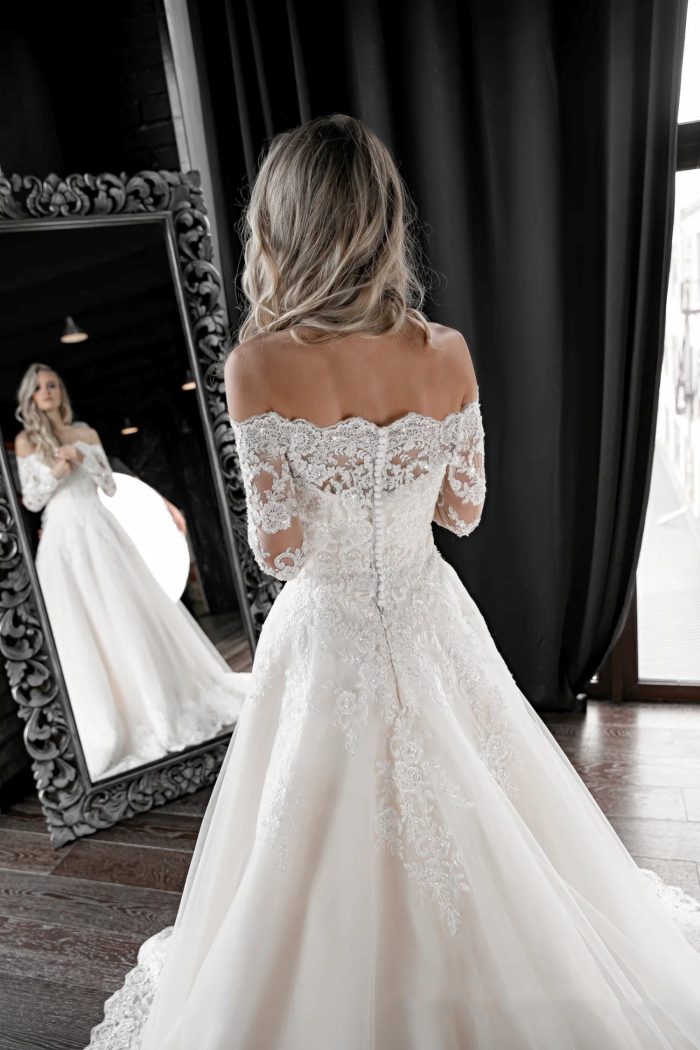 Robe de Mariée Manches Longues Dentelle Princesse