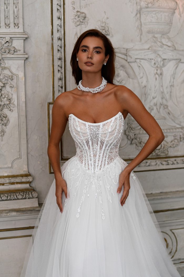 Robe de Mariée Princesse Bustier Paillette