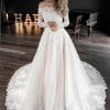 Robe de Mariée Princesse Manches Longues Dentelle